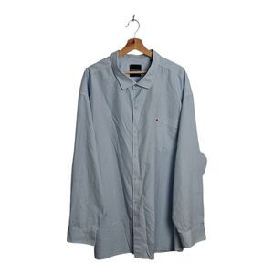 Tommy Bahama Silk Cotton Light Blue Casual Button Down Shirt 4XB